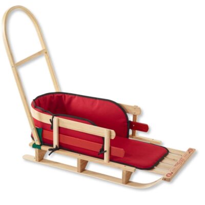 Kids’ Pull Sled and Cushion Set with Push Handle