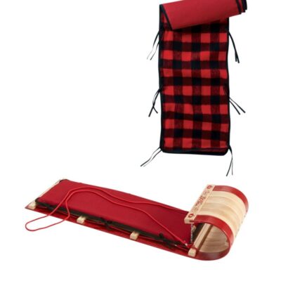 Toboggan with Cushion and Buffalo Plaid Cushion Cover, Small