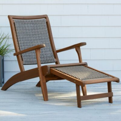 Wicker Eucalyptus Lounger