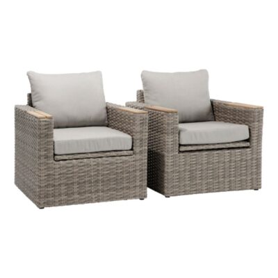 Wicker Storage Captain’s Chair, Set of Two