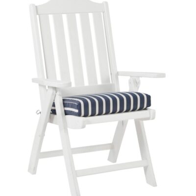 Casco Bay Cushion for All-Weather Armless/Folding Chair, Stripe