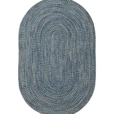 All-Weather Braided Rug, Concentric Pattern Oval