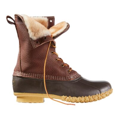 Men’s Bean Boots, 10″ Shearling-Lined Tumbled Leather