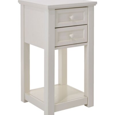 Painted Farmhouse Two-Drawer Side Table