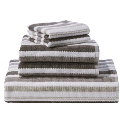 Organic Textured Cotton Towel, Stripe