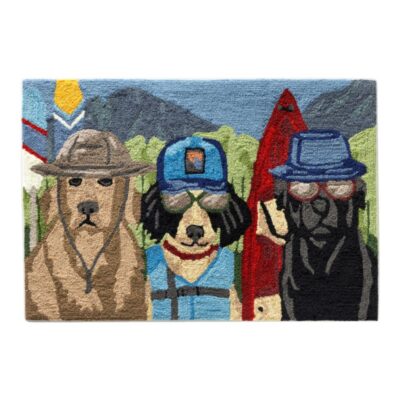 Indoor/Outdoor Vacationland Rug, Paddle Sports Dogs