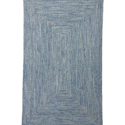 All-Weather Braided Rug, Concentric Pattern Rectangular